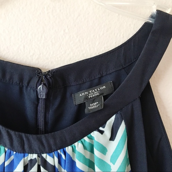 {Ann Taylor} Painted Herringbone Maxi Dress 10P - Picture 4 of 8